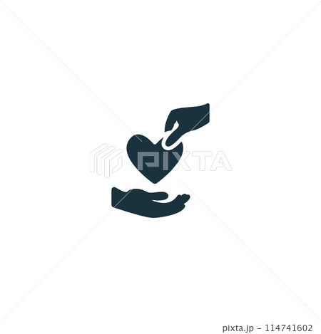 Philanthropy icon. Monochrome simple Social Responsibility icon for templates, web design and infographics 114741602