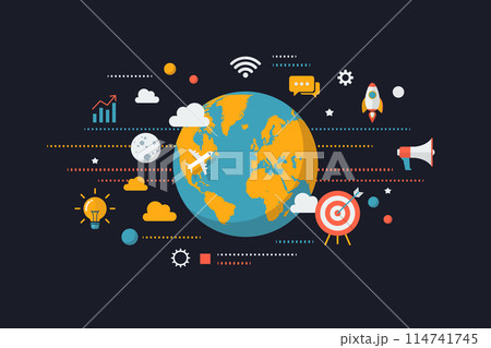 Global vector design of digital businessのイラスト素材 [114741745] - PIXTA