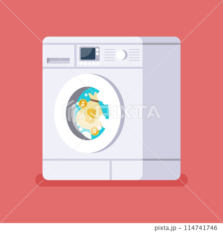 Laundering money by Washing machine 114741746