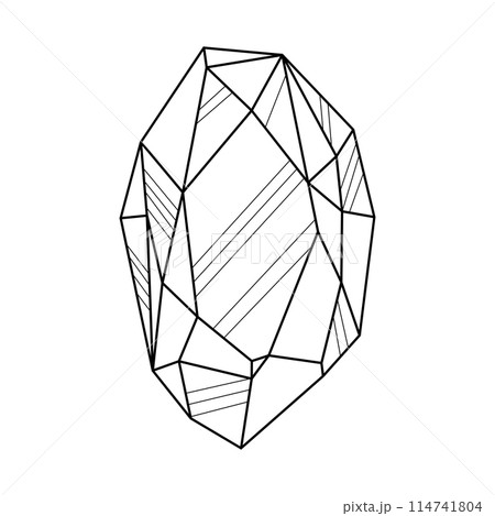 Illustration of crystal or mineral. Jewelry precious or semiprecious gem stone. Illustration of crystal or mineral. Jewelry precious or semiprecious gem stone. 114741804