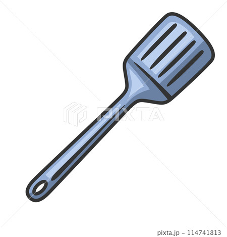 Illustration of cooking spatula. Stylized kitchen and restaurant utensil. Illustration of cooking spatula. Stylized kitchen and restaurant utensil. 114741813