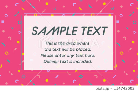 メンフィス　幾何学　背景パターン　ピンク 114742002