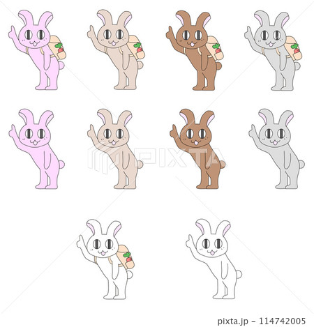 いろいろなうさぎのイラストセット 114742005