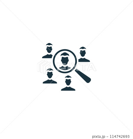 Recruitment icon. Monochrome simple Virtual Assistant icon for templates, web design and infographics Recruitment icon. Monochrome simple Virtual Assistant icon for templates, web design and infographics 114742693