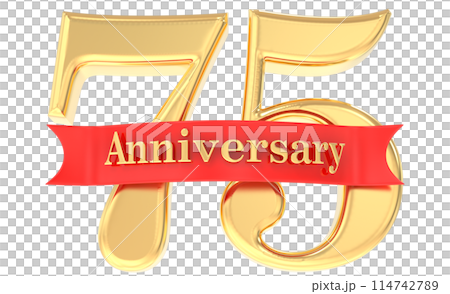 Year Anniversary Number Gold 3D 114742789