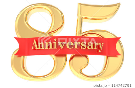 Year Anniversary Number Gold 3D 114742791