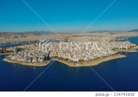 Piraeus. Port city in Attica, Greece. Aerial view. 114743830