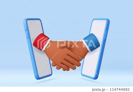 3d hand shake icon gesture 3d hand shake icon gesture 114744092