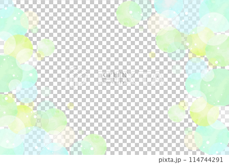 綠色夢幻圓點背景（水彩風格向量） 114744291