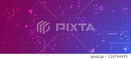 Abstract Artificial intelligence. Cloud computing. Machine learning. Technology web background. Virtual concept futuristic background. Vector art. 114744455