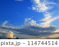 Natural background concept: Sunset blue sky and clouds background 114744514