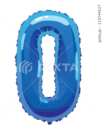 Helium blue balloons number. Realistic design element, numeral character. Party decoration balloon or anniversary sign. Vector glossy decorative digit illustration Helium blue balloons number. Realistic design element, numeral character. Party decoration balloon or anniversary sign. Vector glossy decorative digit illustration 114744527