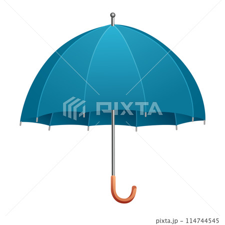 Umbrella. Parasol side view. Hand-held rain, sun or windbreak protection. Vector illustration isolated on white background 114744545