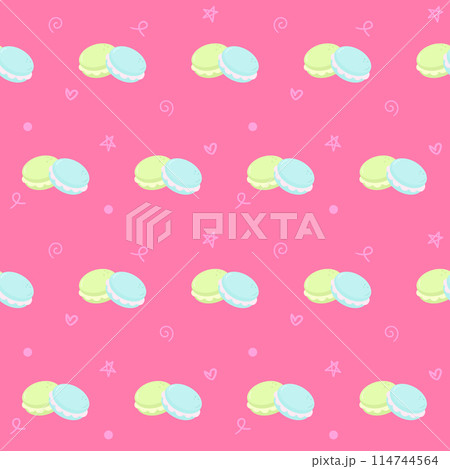 Cute kids seamless pattern macaron party illustration 114744564