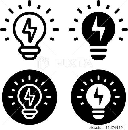 電球　ひらめき　アイコンセット 114744594
