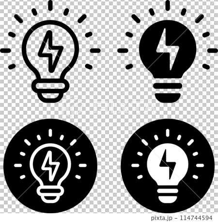 電球　ひらめき　アイコンセット 114744594