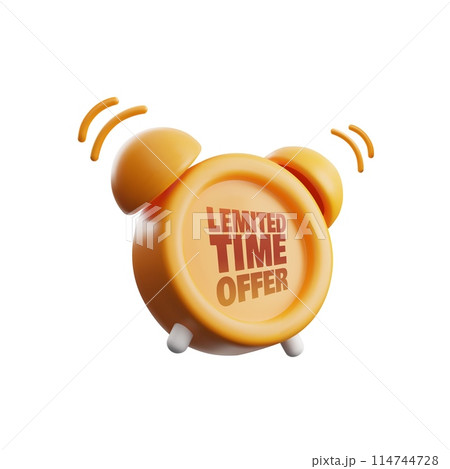 Limited Time Offer 3D alarm clock icon vector illustration Limited Time Offer 3D alarm clock icon vector illustration 114744728
