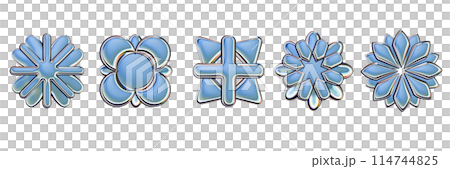 3D chrome y2k flower set, metal icon shape, retro futuristic mercury brutalist form, glossy effect. 3D chrome y2k flower set, metal icon shape, retro futuristic mercury brutalist form, glossy effect. 114744825