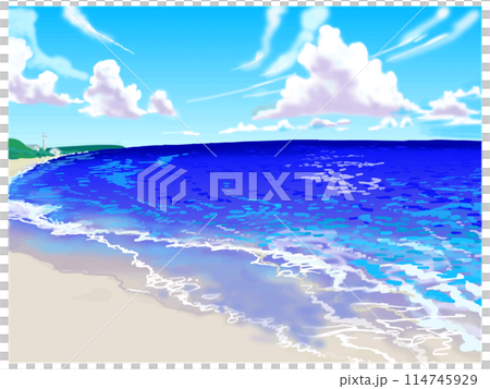 海和天空和沙子海灘 114745929