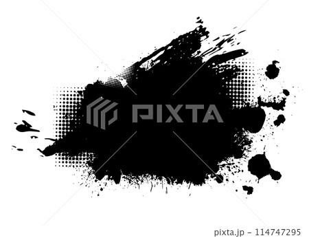 Abstract black blot object. hand drawing. Not AI. Vector illustration Abstract black blot object. hand drawing. Not AI. Vector illustration 114747295