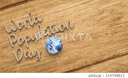 The World Population Day and earth for Holiday concept 3d 114748621