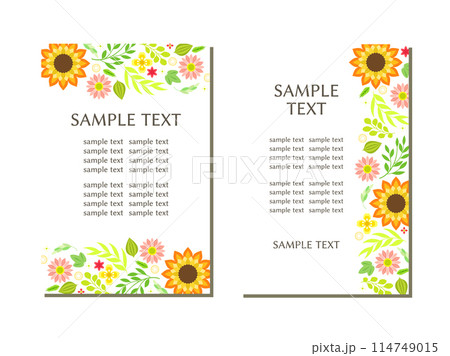 シンプルな花と植物のポストカード 114749015