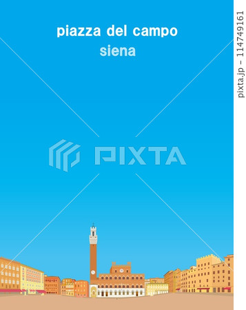カンポ広場 piazza del campo シエナ siena マンジャの塔 市庁舎 イタリア カンポ広場 piazza del campo シエナ siena マンジャの塔 市庁舎 イタリア 114749161