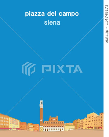 カンポ広場 piazza del campo シエナ siena マンジャの塔 市庁舎 イタリア カンポ広場 piazza del campo シエナ siena マンジャの塔 市庁舎 イタリア 114749173