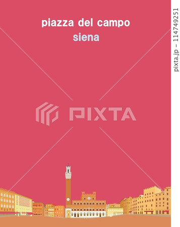 カンポ広場 piazza del campo シエナ siena マンジャの塔 市庁舎 イタリア カンポ広場 piazza del campo シエナ siena マンジャの塔 市庁舎 イタリア 114749251