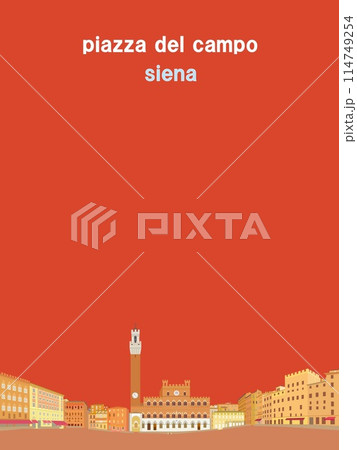 カンポ広場 piazza del campo シエナ siena マンジャの塔 市庁舎 イタリア カンポ広場 piazza del campo シエナ siena マンジャの塔 市庁舎 イタリア 114749254