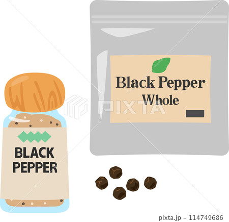 市販の粉胡椒と粒胡椒 114749686