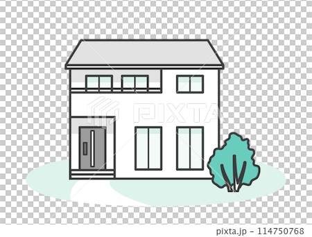 現代時尚的獨立住宅的插圖 現代時尚的獨立住宅的插圖 114750768