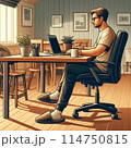 在宅ワークの様子 114750815