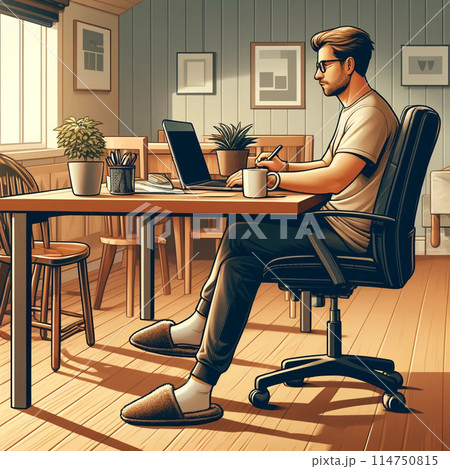 在宅ワークの様子 在宅ワークの様子 114750815