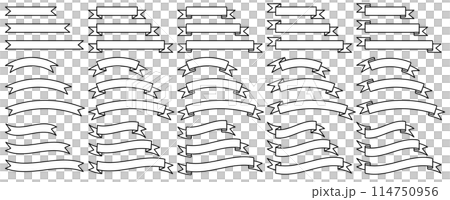 Vector icon illustration set of ribbons of various shapes 114750956
