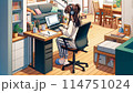 自宅勤務の一日 114751024
