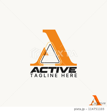 Logo design graphic concept creative vector premium stock unique abstract letter initial A font triangle line contour Related monogram typography brand 114751103