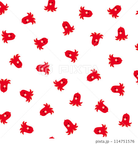 可愛いタコさんウインナーの柄背景, 可愛いタコさんウインナーの柄背景, 114751576