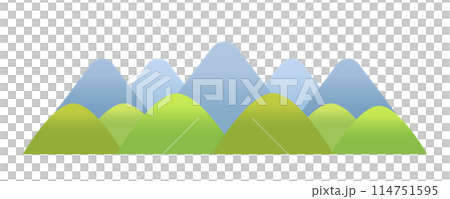 簡單的山風景圖-雪山和新鮮的綠山-白色背景上孤立的平面向量素材 簡單的山風景圖-雪山和新鮮的綠山-白色背景上孤立的平面向量素材 114751595