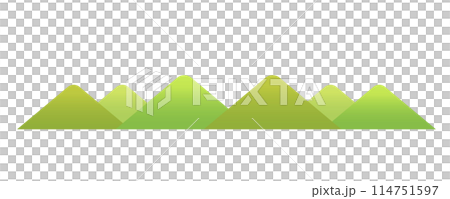 簡單清新的綠山風景插畫白色背景下分離的平面向量素材 簡單清新的綠山風景插畫白色背景下分離的平面向量素材 114751597