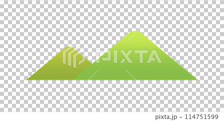 簡單清新的綠山風景插畫白色背景下分離的平面向量素材 簡單清新的綠山風景插畫白色背景下分離的平面向量素材 114751599