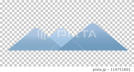 簡單的雪山山脈風景圖孤立在白色背景上的平面向量素材 114751601