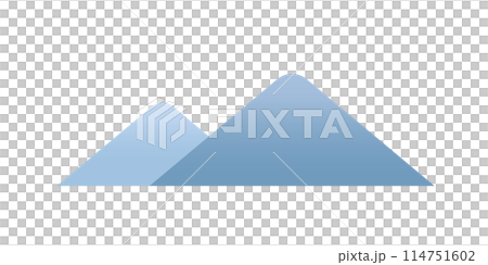 簡單的雪山山脈風景圖孤立在白色背景上的平面向量素材 114751602