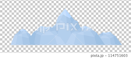 簡單的雪山山脈風景圖孤立在白色背景上的平面向量素材 114751603