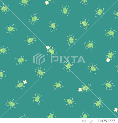 ユニークでカワイイカメムシの柄背景, 114751777
