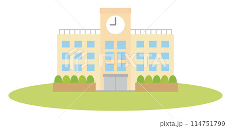 シンプルな学校の校舎 シンプルな学校の校舎 114751799