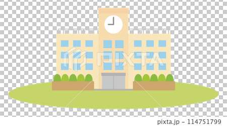 シンプルな学校の校舎 シンプルな学校の校舎 114751799