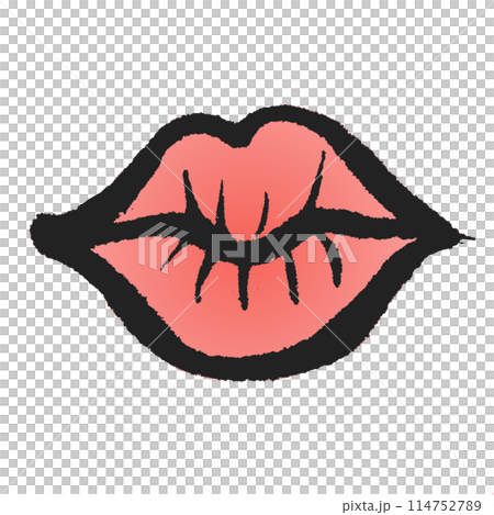Lips that want to kiss illustration [light salmon pink] 114752789