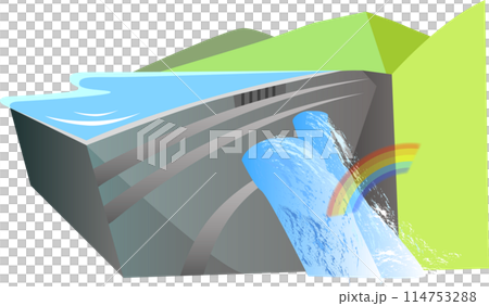Kurobe Dam with a rainbow 114753288
