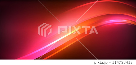 A vibrant red and orange wave against a dark backdrop A vibrant red and orange wave against a dark backdrop 114753415